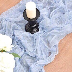Blue Cheesecloth Table Runner Christmas 10Ft Rustic Gauze Boho Cheese Cloth